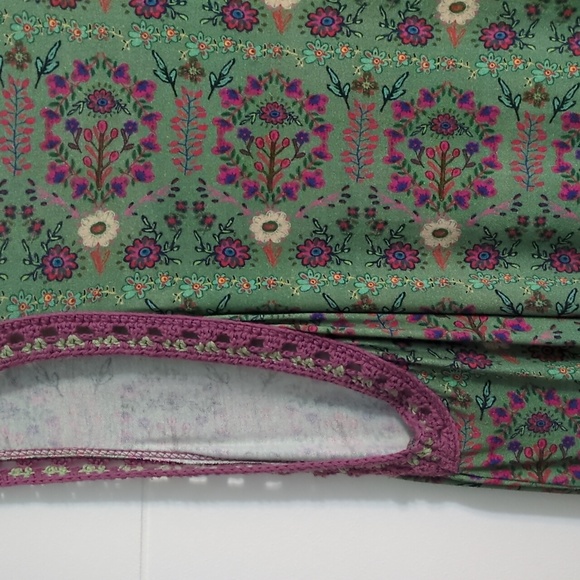 Natural Life Floral Green Willow Trim Sleeveless Maxi Dress Sz L - Picture 9 of 9